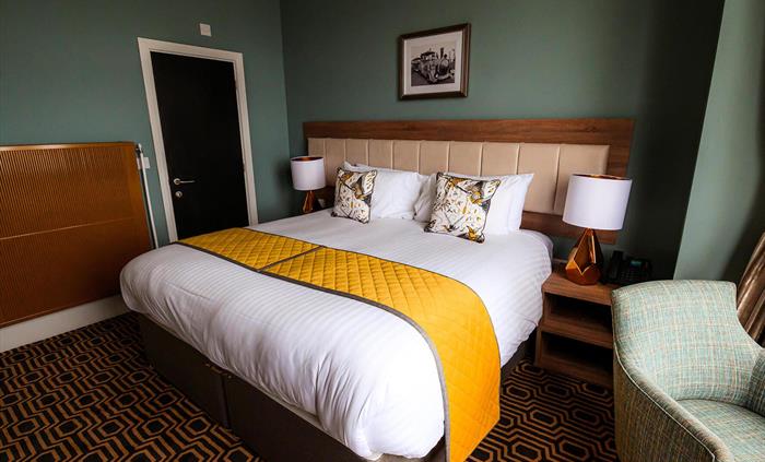 Standard double bedroom with sea view at the Llandudno Bay Hotel.